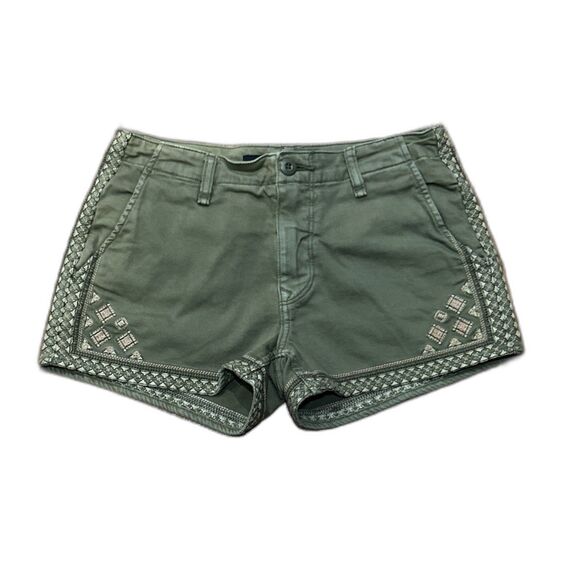 Driftwood Pants - Driftwood Connie Shorts Womens 26 Green Floral Embroidered Pockets